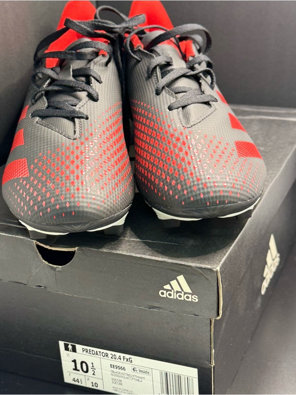 adidas Predator 20.4 FxG Soccer Cleats NWT US Men’s 10.5 Black/Red/White